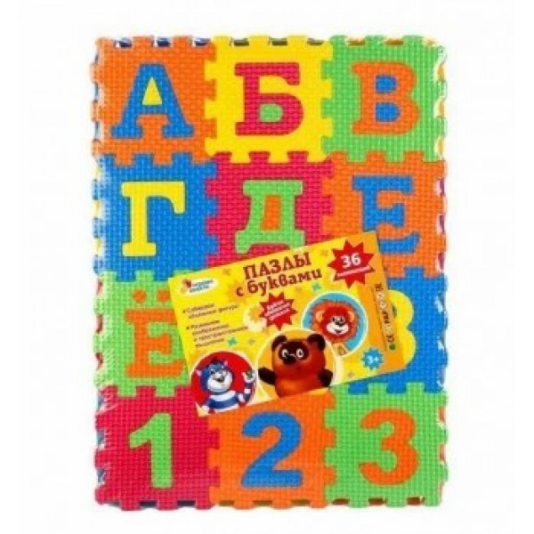 Мини-коврик сборный экран 36 эл. Любимые герои с буквами