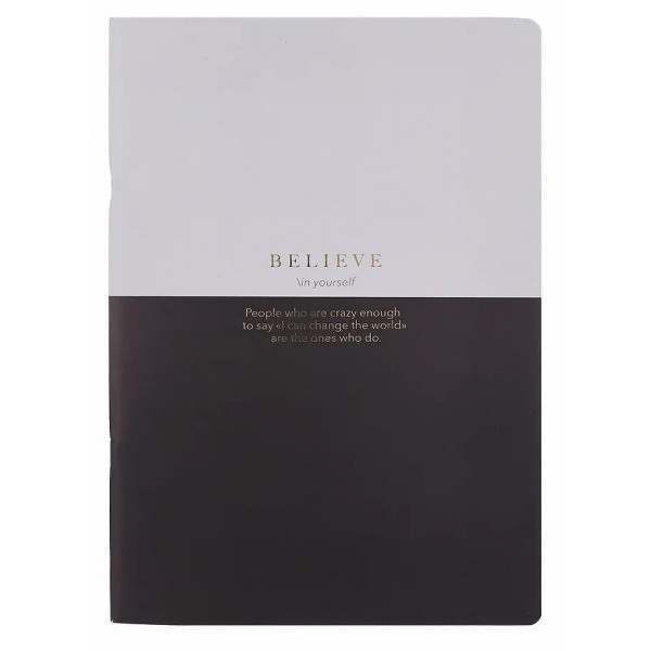 Тетрадь 165*220мм 48л., кл., скрепка "Believe" айвори