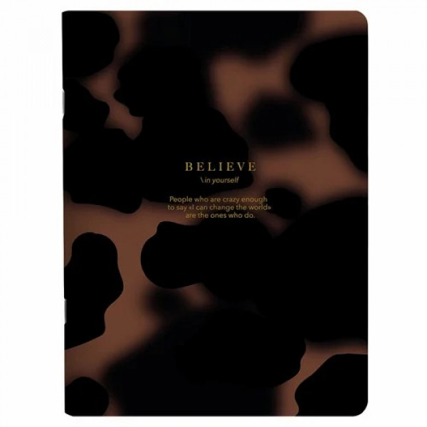 Тетрадь 165*220мм 48л., кл., скрепка "Believe" корич