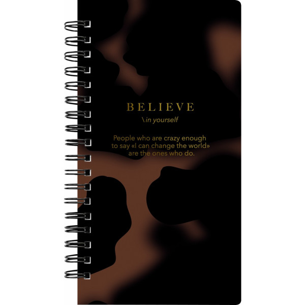 Блокнот 97*147мм, 100л, клетка 7БЦ "Believe" корич