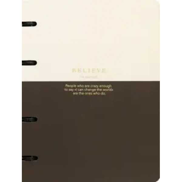 Тетрадь 163*212мм 120л., кл., на кольцах "Believe" айвори