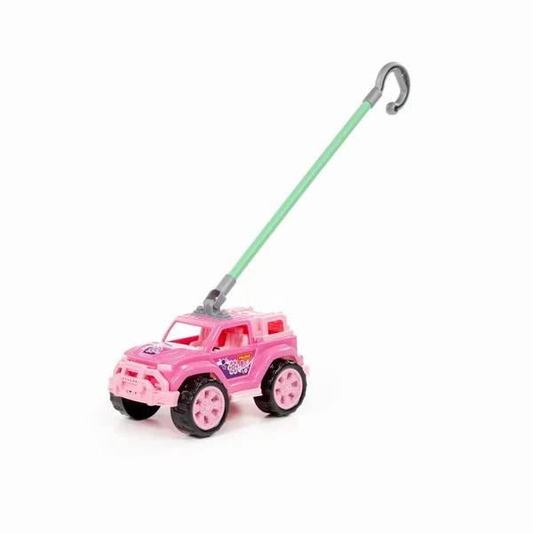 Автомобиль -каталка " Легионер" с ручкой (розовый)