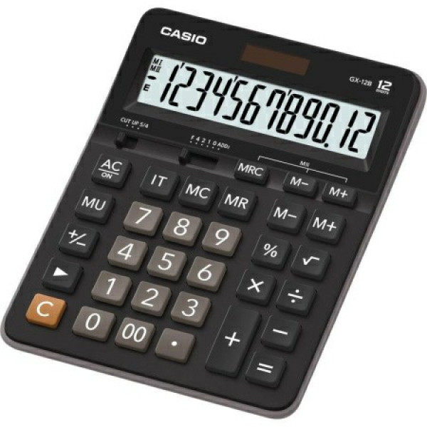 Калькулятор настольн. Casio GX-12 12р 270х159х34 мм двойное питание,  черный