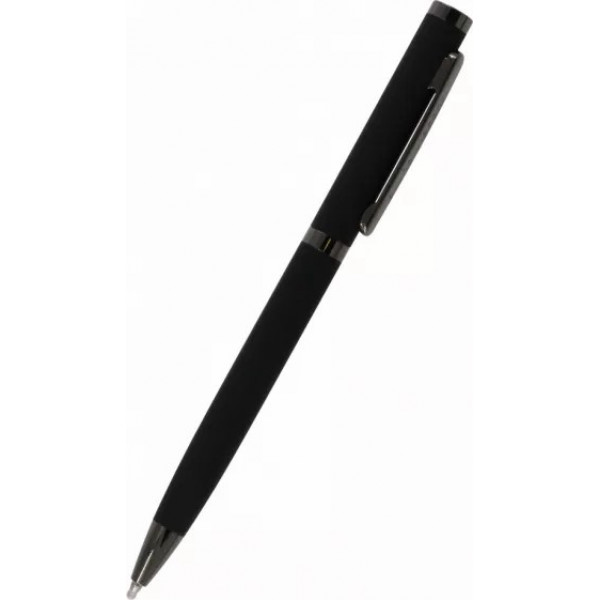 Ручка "FIREENZE" в SOFT TOUCH футляре 1,0 ММ, СИНЯЯ (корпус черный, футляр черный)
