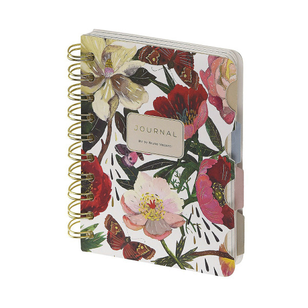 Записная книжка "Art journal" А5 120л на гребне с разделителями"FLORA. ПИОНЫ"
