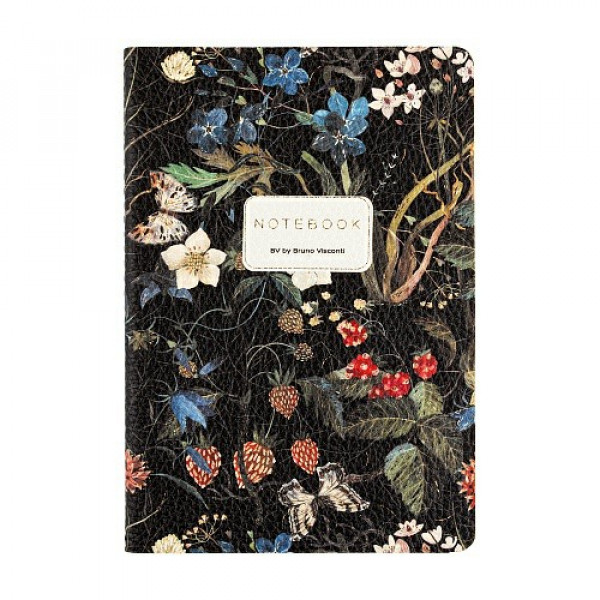 Тетрадь 60л кл. из экокожи, "FLORA. ЛЕСНЫЕ ЯГОДЫ"
