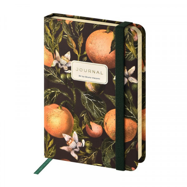 Записная книжка "MEGAPOLIS JOURNAL" А6, 100 Л.  НА РЕЗИНКЕ "FLORA.PARADISE.ORANGES", ЛИНЕЙКА