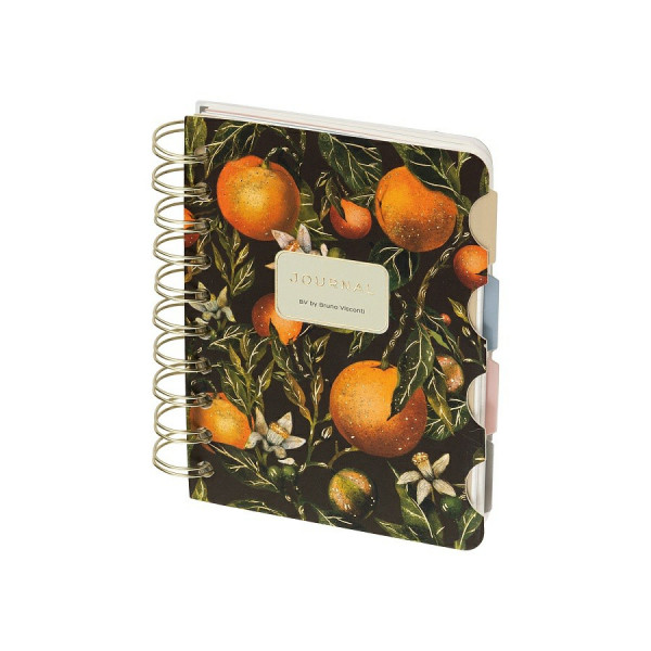 Записная книжка "Art journal" А6 120л на гребне с разделителями"FLORA. апельсины"