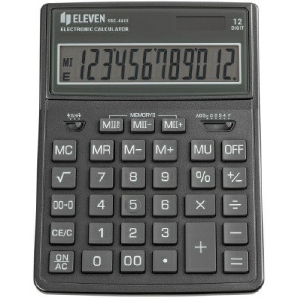 Калькулятор Eleven 12 разр, двойное питание, 155*204*33мм, серый