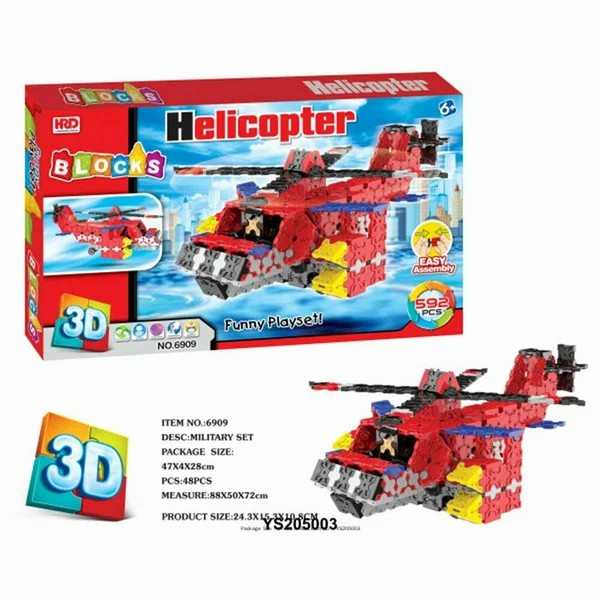 Конструктор 6909  Вертолет  592  дет. в коробке