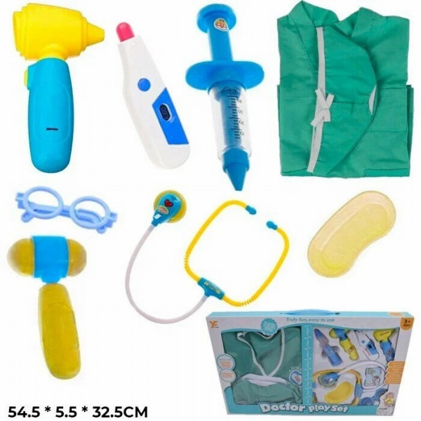 Набор доктора с халатом, звук, в кор.