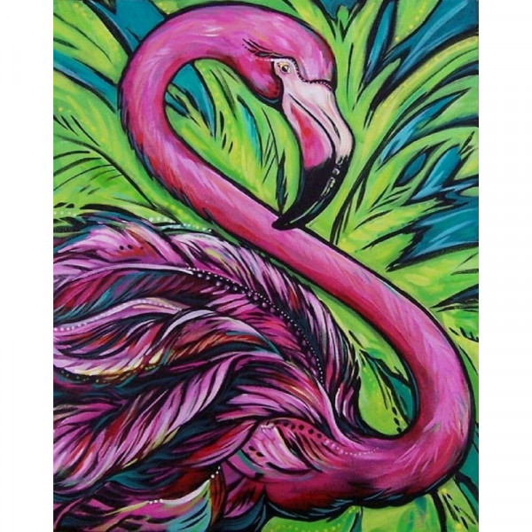Картина со стразами "Розовый фламинго" 40*50