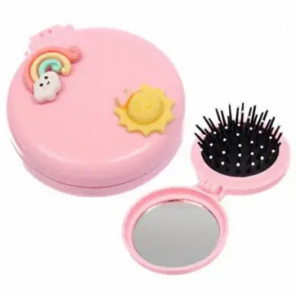 Расческа массажная складная с зеркалом Бамби бум