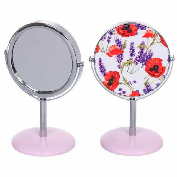 Зеркало косметическое настольное  "ФРАТЕЛЛИ ".маки.14*9,3 см
