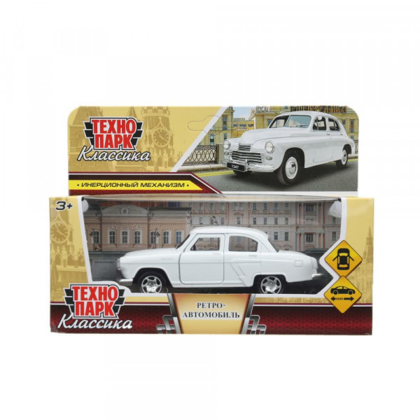 Машина мет. Ретро автомобиль 12см белый