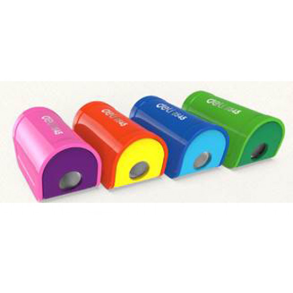 Точилка Deli Neon, с конт., 1 отверстие пластик ассорти