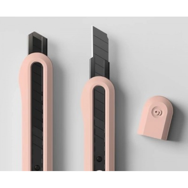 Нож канцелярский Deli NS063-SA-PINK Nusign шир.лез.9мм выдвижное лезвие фиксатор усиленный сталь роз