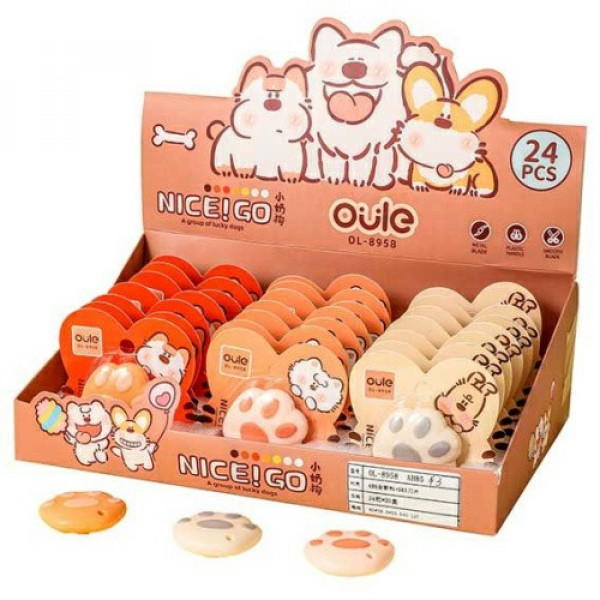 Нож канцелярский 9мм мини Dog Oule, европодвес, ассорти