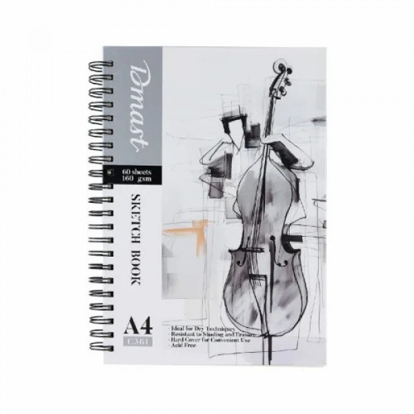 Альбом для графики Dmast А4 60л 160г/м2, спираль, тв. обл