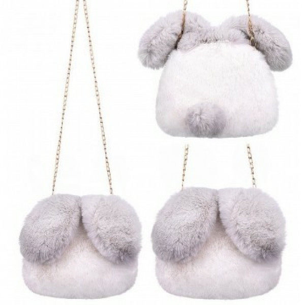 Сумка детская меховая "Зайчик с хвостиком" 18*24см
