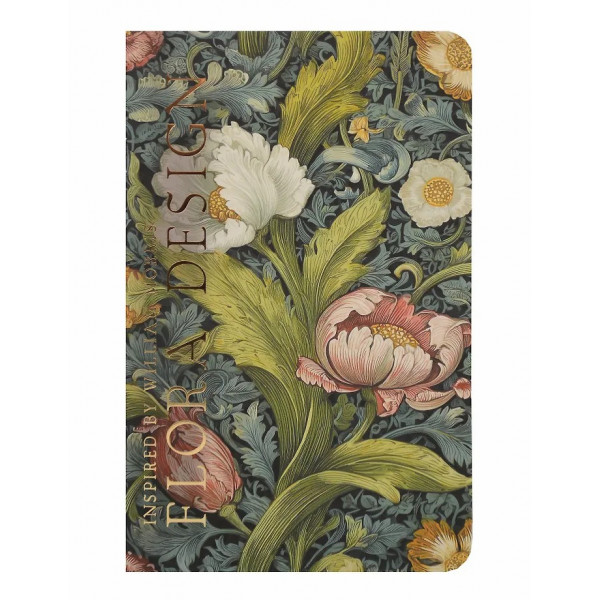 Блокнот flora design by William morris (бел. и роз. цветы)