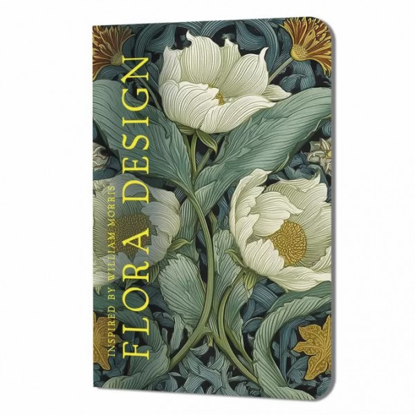 Блокнот flora design by William morris (белые цветы)